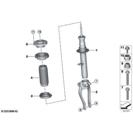 Jambe de suspension avant gauche