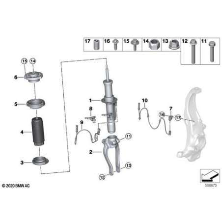 Jambe de suspension avant droite EDC