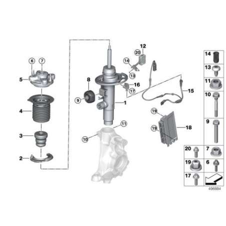 Jambe de suspension avant gauche EDC