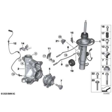 Jambe de suspension avant gauche EDC