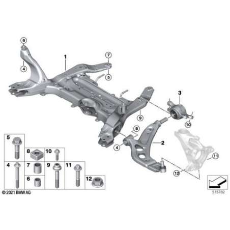 Fixation avec palier hydraulique gauche