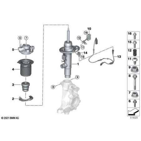 Jambe de suspension avant gauche EDC