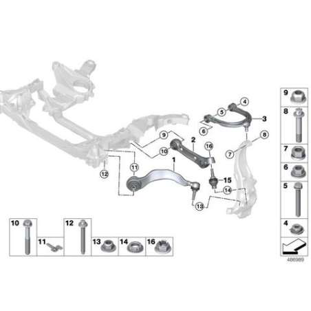 Bras transversal avec silentbloc droit