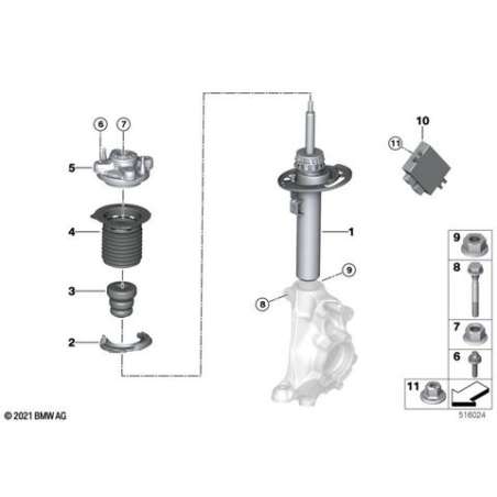 Jambe de suspension avant droite
