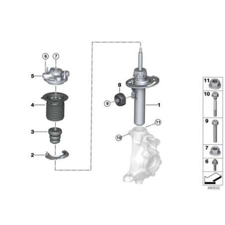 Jambe de suspension avant droite