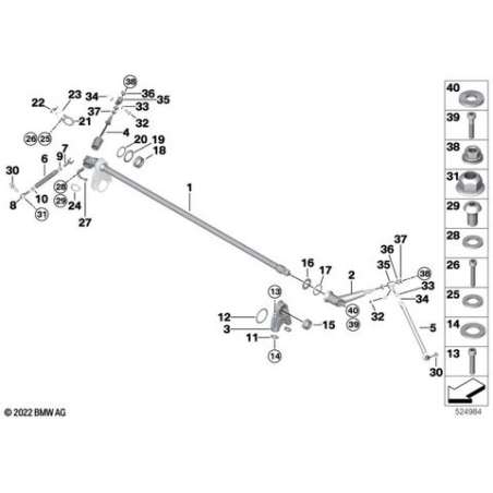 Support oscillant AV gauche