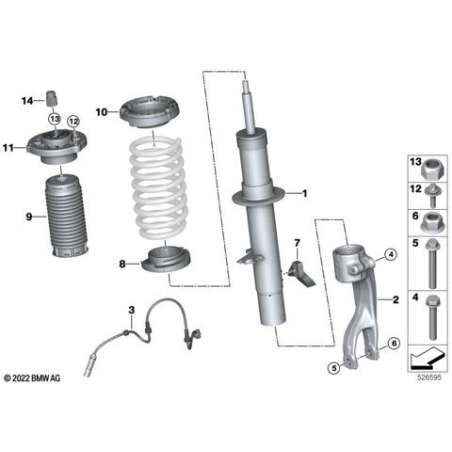 Jambe de suspension avant droite EDC