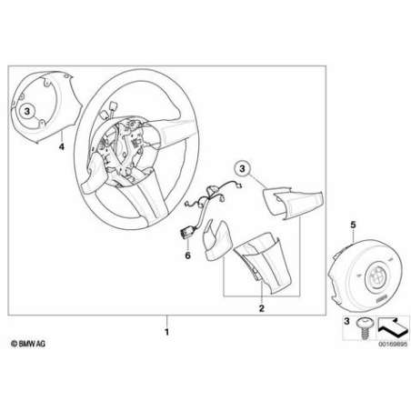 Volant sport airbag, cuir