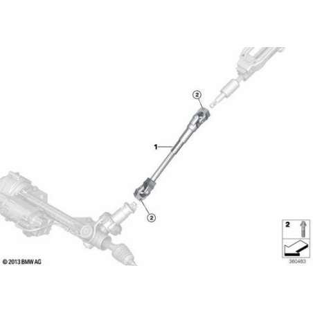 Arbre de colonne de direction inférieur