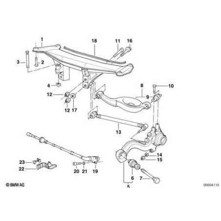 Bras oscillant longitudinal gauche