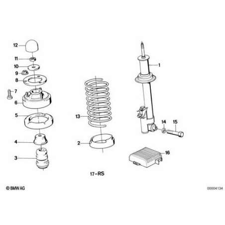 Jambe de suspension arrière gauche