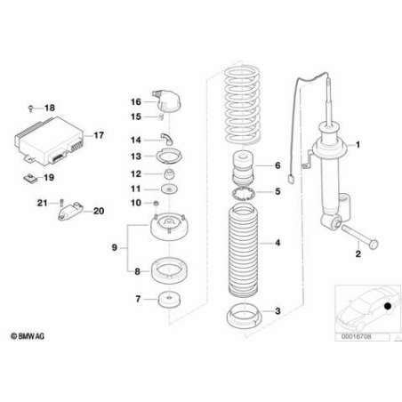 Jambe de suspension arrière gauche
