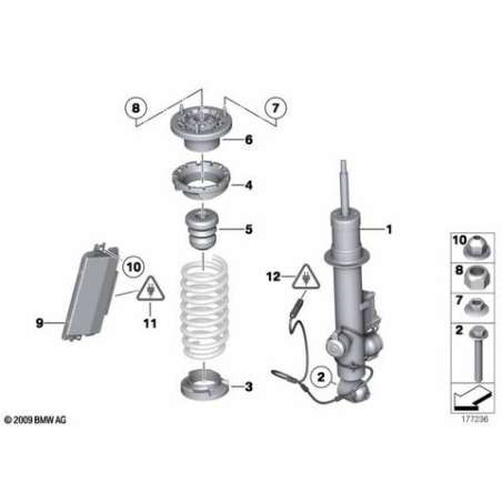 Jambe de suspension arrière droite