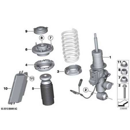 Jambe de suspension arrière droite