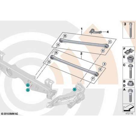 Kit rép.bras de susp.transversal en haut