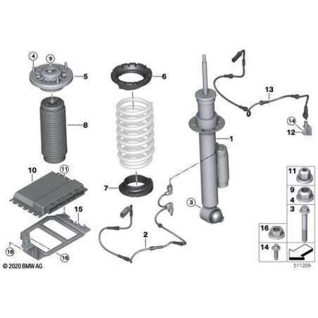 Jambe de suspension arrière gauche VDC