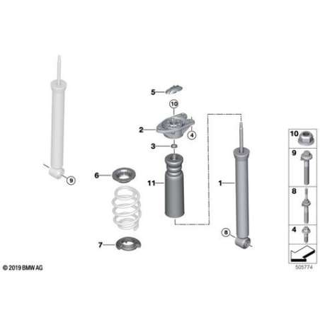 Jambe de suspension arrière