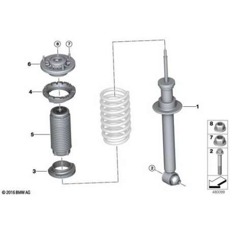 Jambe de suspension arrière