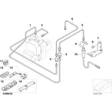 Support tuyau flexible de frein gauche