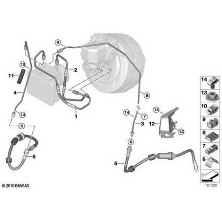 Support tuyau flexible de frein gauche