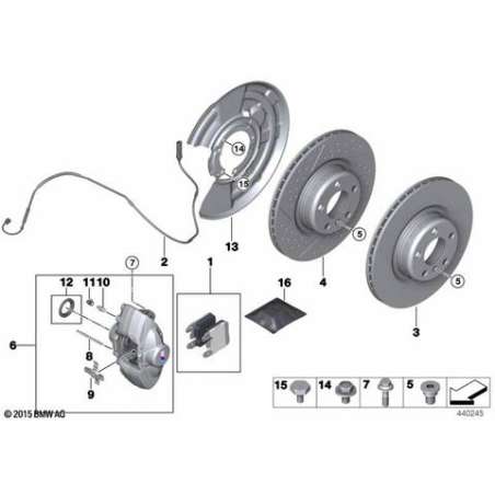 Disque de frein ventilé percé arrière