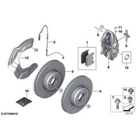 Disque de frein ventilé perforé avant