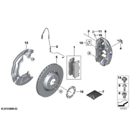 Disque de frein ventilé perforé droit