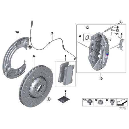 Disque de frein ventilé perforé gauche