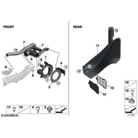 Conduit air frein droit