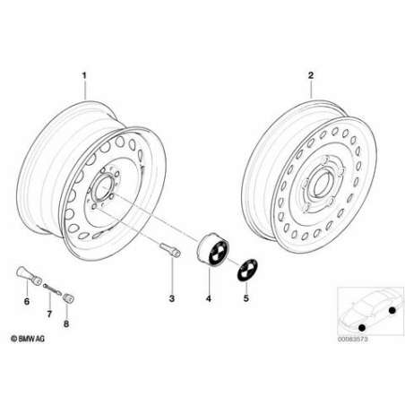 Roue de secours acier noir