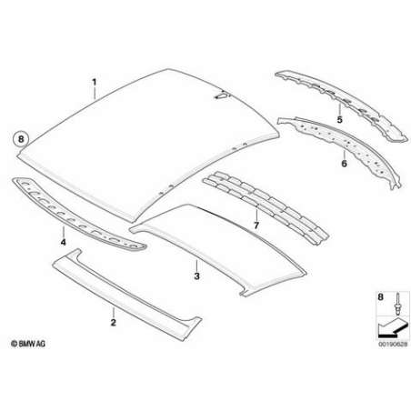 Pellicule exterieure de toit arr