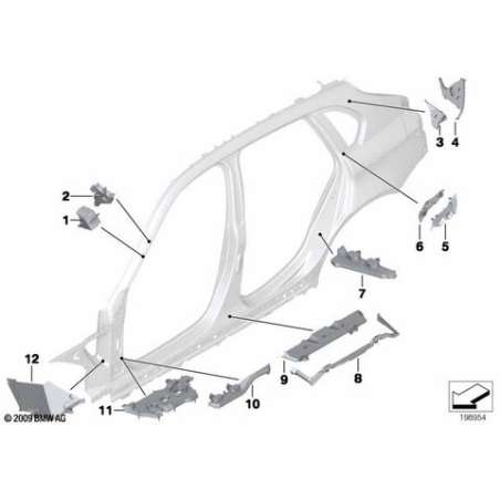 Pièce moulée pour support, gauche