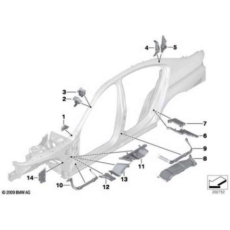 Pièce moulée montant C, extérieur
