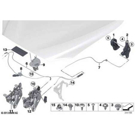 Serrure capot moteur actif côté gauche