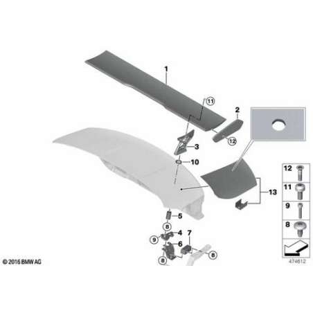 Adaptateur charnière du hayon droite