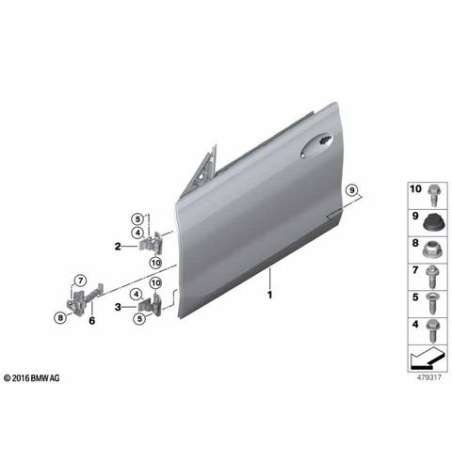 Porte avant gauche en aluminium