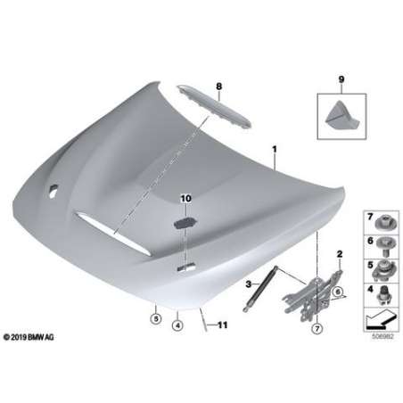 Gabarit échancrure de capot moteur