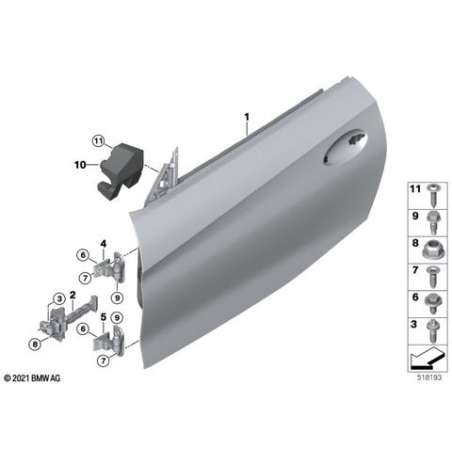 Porte avant gauche en aluminium