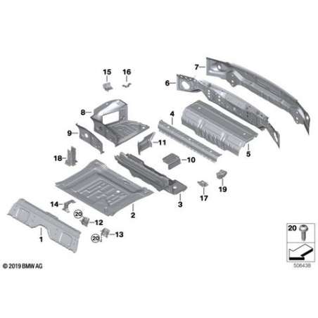 Plancher coffre à bagages latéral droit