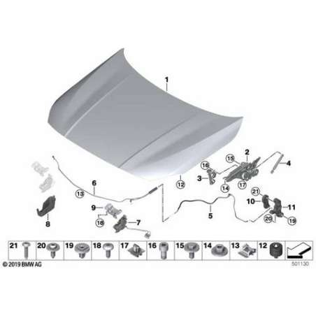 Câble Bowden capot moteur arrière