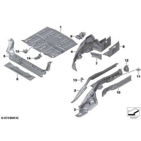 Traverse plancher coffre bagages AV haut