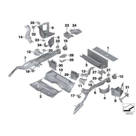Renforcem.plancher de coffre arr latéral