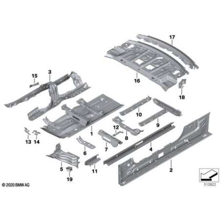 Longeron intérieur côté gauche