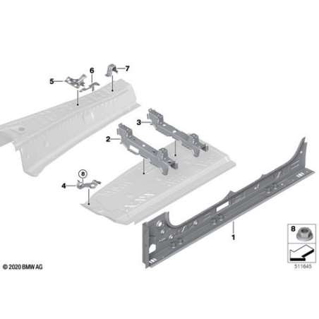 Longeron intérieur côté gauche