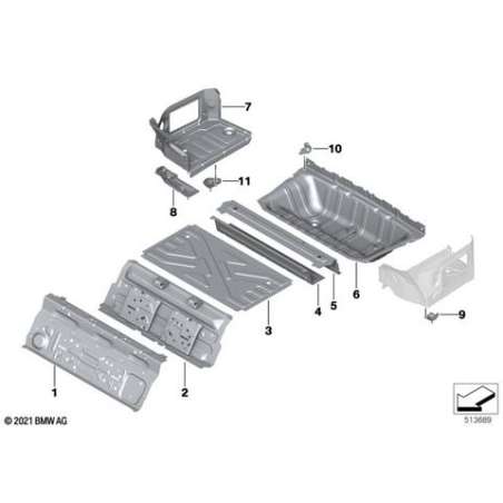 Plancher coffre à bagages latéral gauche