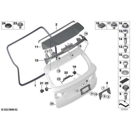 Spoiler coque supérieure apprêté