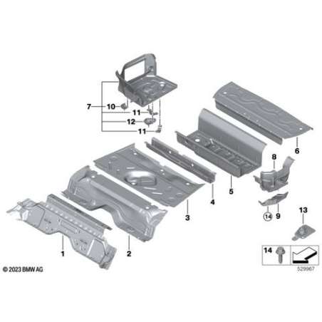 Plancher coffre à bagages latéral gauche