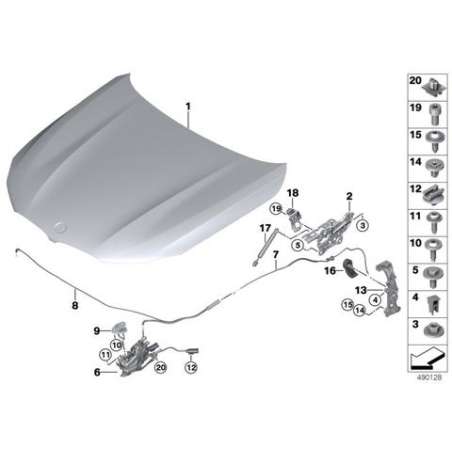 Charniere de capot moteur droite