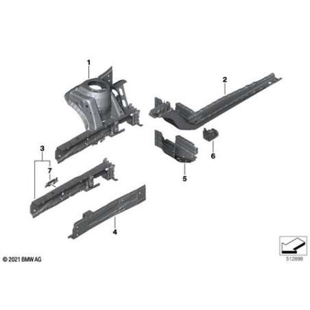 Support tuyau flexible de frein gauche