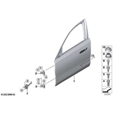 Porte avant droite en aluminium